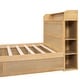 preview thumbnail 10 of 9, Full Size Platform Bed with Headboard and 1 Drawers Underneath, Wooden Storage Bedframe No Box Spring Needed, Natural