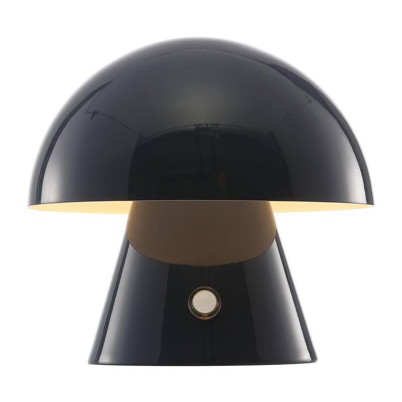 Alyson 7" Contemporary Bohemian Rechargeable/Cordless Iron Integrated LED Mushroom Table Lamp, by JONATHAN Y