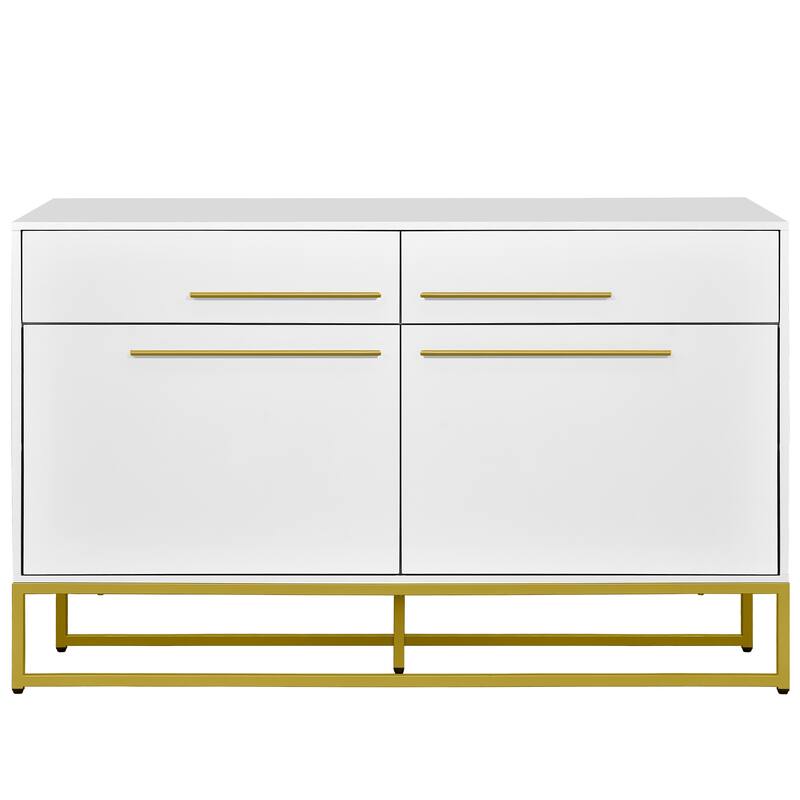 Moasis 47.2" Modern Sideboard Buffets with 2 Drawers & Doors - White