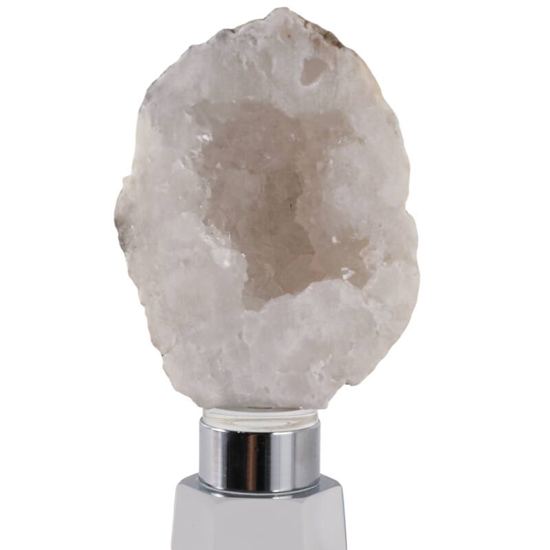 Crystal Stone Decorative Object Modern Geometric Glass Base Home Decor