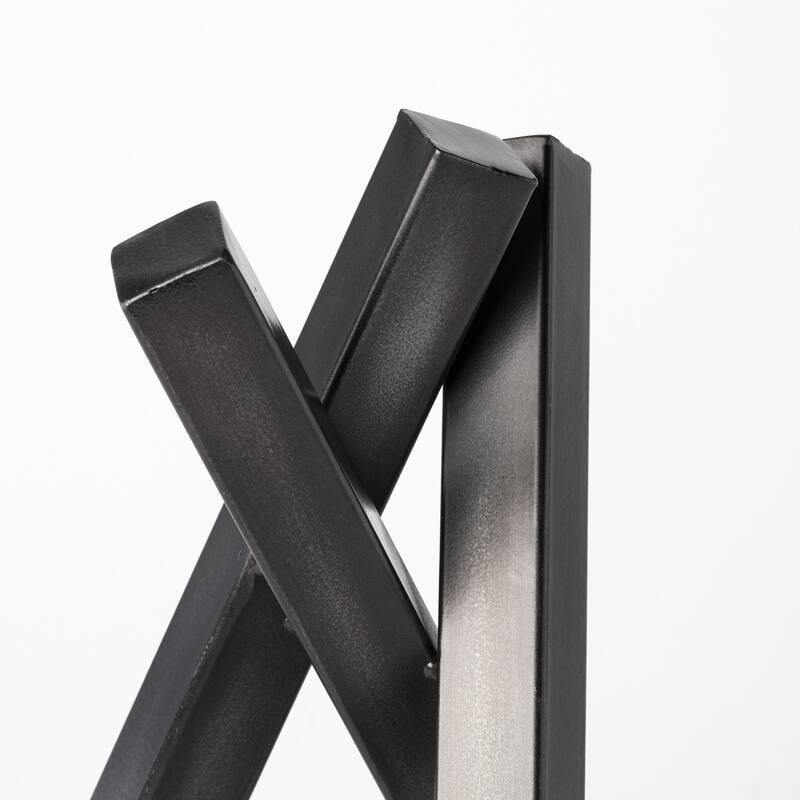 HomeRoots 12" Gunmetal Gray Metal Abstract Geometric Tabletop Sculpture