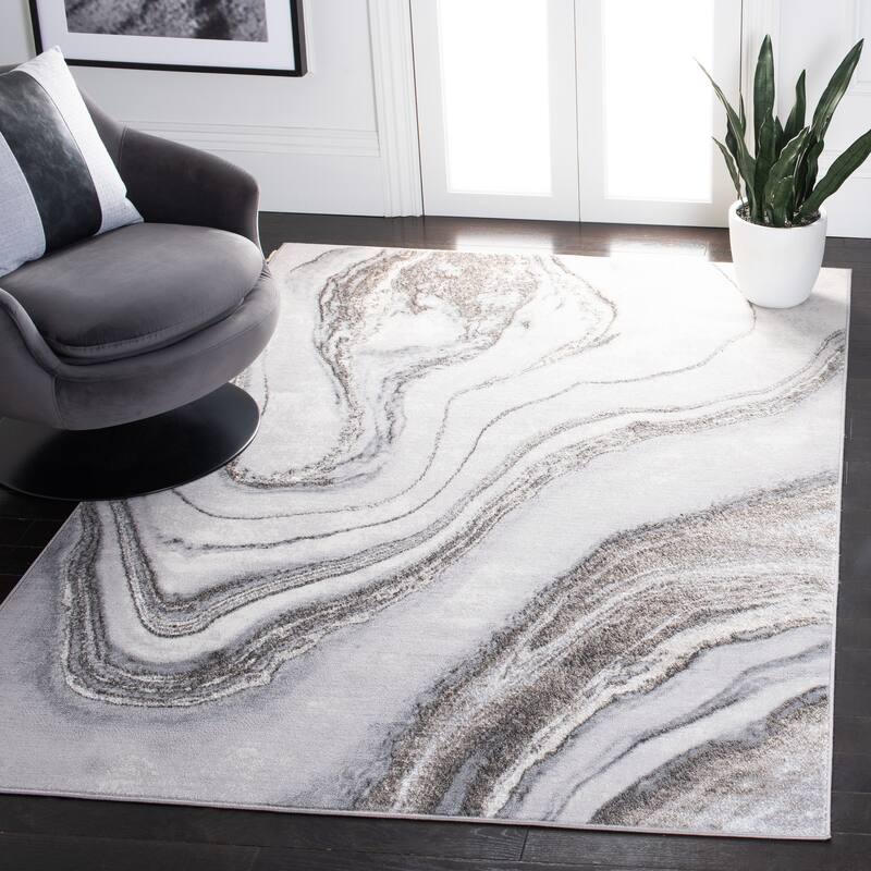 SAFAVIEH Orchard Clella Modern Abstract Rug - 11' x 15' - Grey/Ivory