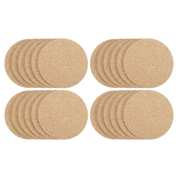24pcs Cork Coasters Round Absorbent Blank Coasters for Drink - Wood ...