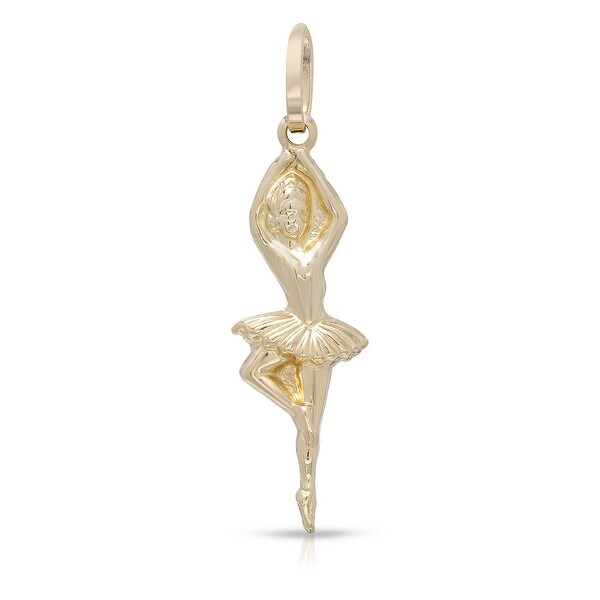 Mcs Jewelry Inc 14 KARAT YELLOW GOLD BALLERINA PENDANT CHARM (1.3 Inches)