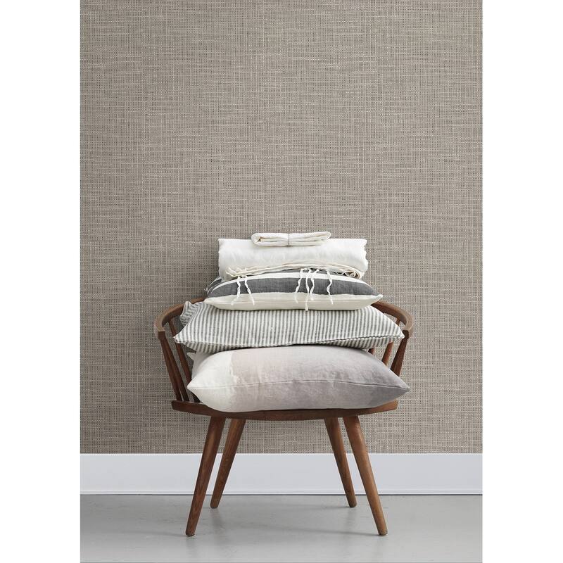 A-Street Prints In The Loop Cream Faux Grasscloth Wallpaper