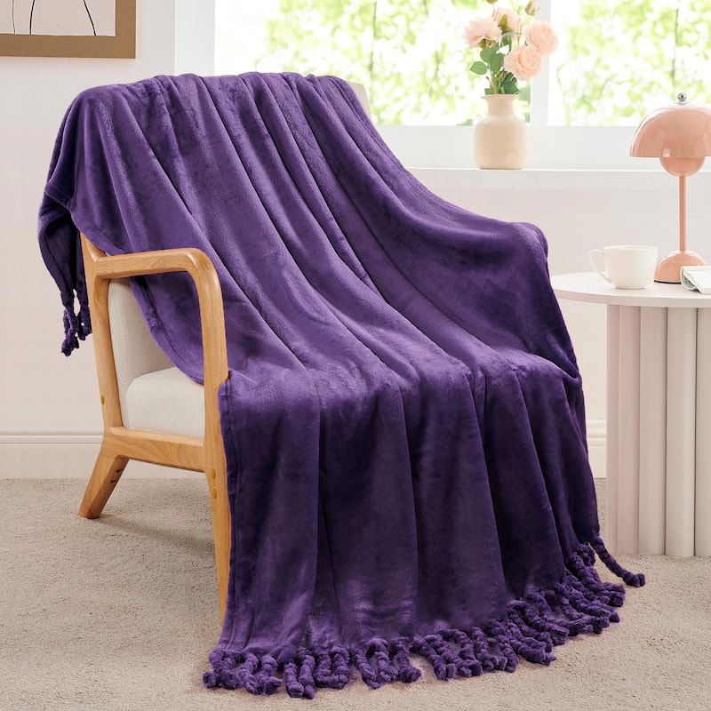 Rope Braided Flannel Fleece Throw