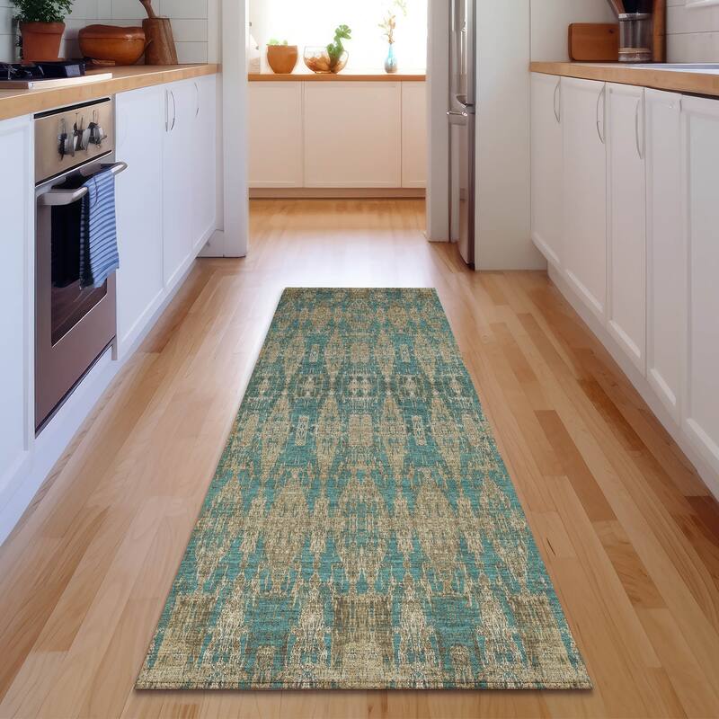 Premium Washable Super Soft Distressed Ombre Mayfield Rug - Teal - 2' 3" x 7' 6" - Runner