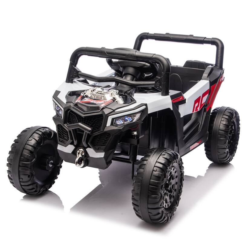 12V Kids Ride On Electric UTV W/2.4G Parents Control, Slow Start & Swing Function, Anti-Slip Wheels - Black