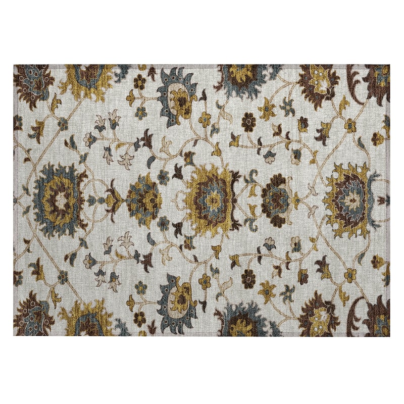 Machine Washable Indoor/ Outdoor Traditional Luna Chantille Rug