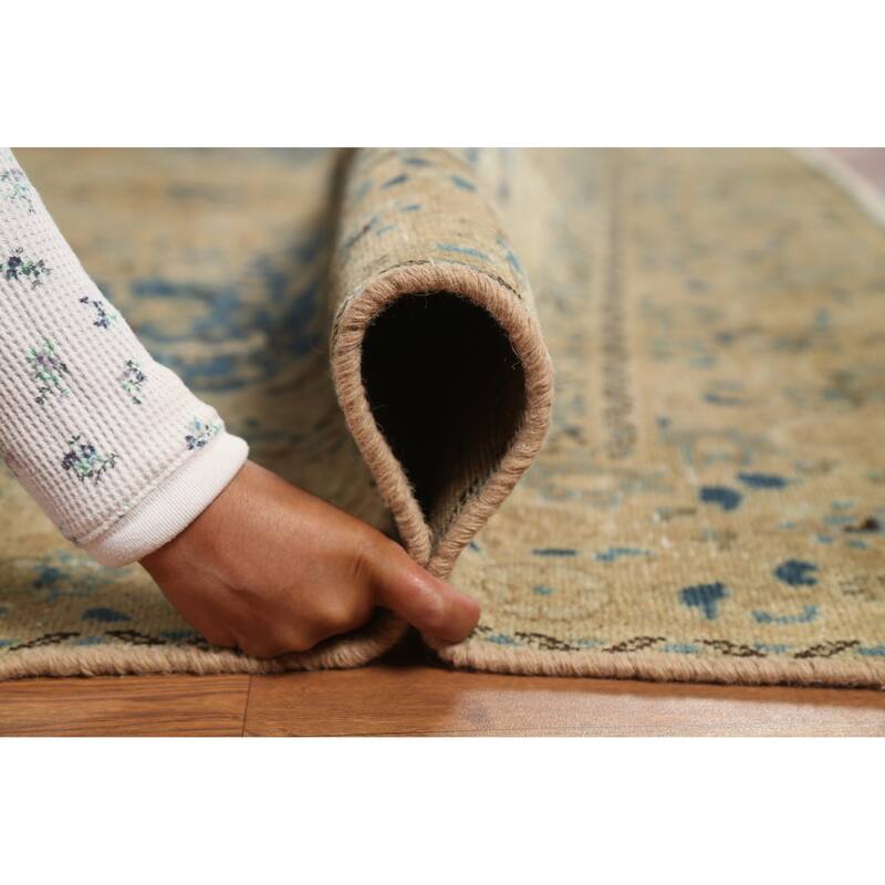 Hand Knotted Oriental 100% Wool Carpet Traditional Floral Oranges & Rust Mashad Area Rug - 12' 0'' X 8' 5''