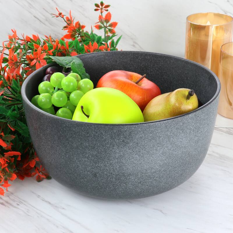 9.2 Inch Stoneware Round High Serving Bowl in Truffle