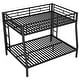 preview thumbnail 6 of 8, Black Full XL over Queen Size Metal Bunk Bed with Ladder & Guardrails for Kids