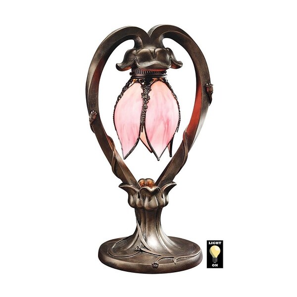 Design Toscano Victorian Hanging Tulip Stained Glass Lamp - Bed