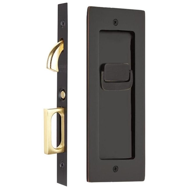 Emtek Modern Rectangular 7-1/4 Inch Privacy Mortise Pocket Door Lock