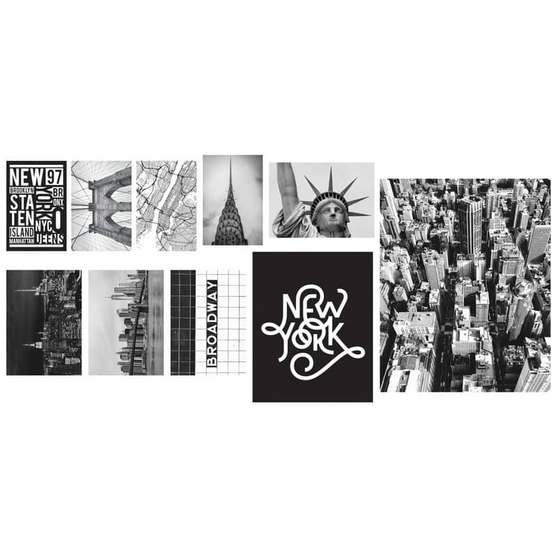 RoomMates New York City Gallery Poster Kit Giant Peel and Stick Wall
