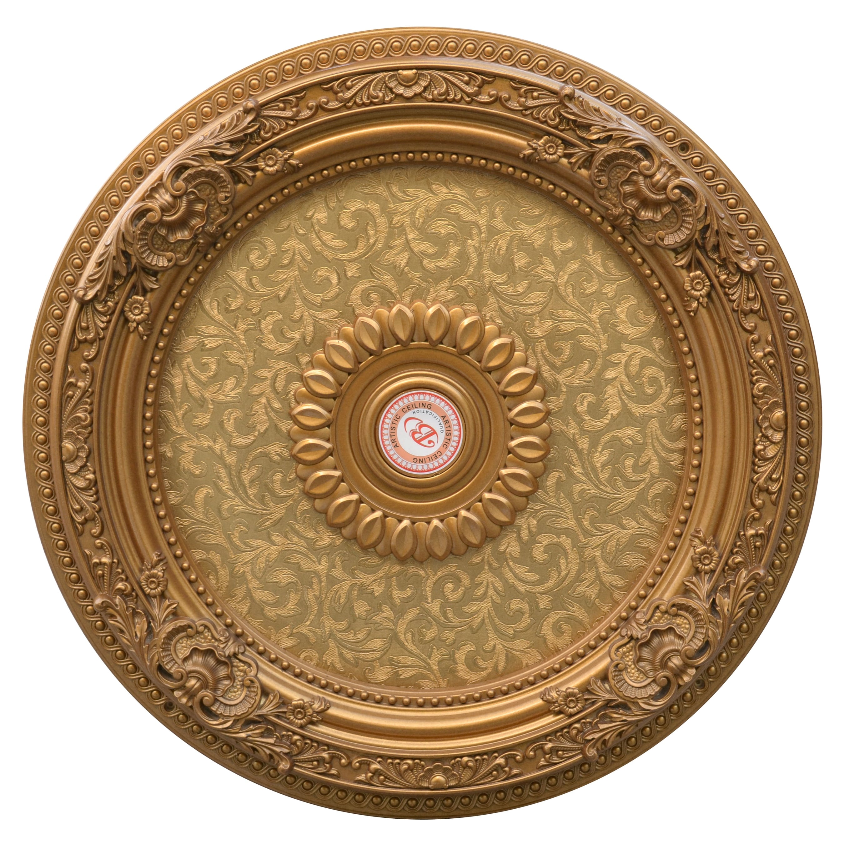 Golden Leaf Chandelier Ceiling Medallion 24