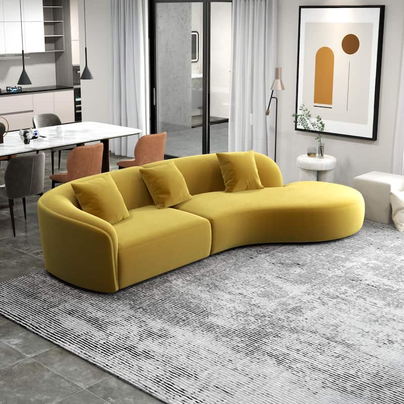 Gallar Japandi Style Luxury Modern Velvet Curved Sofa