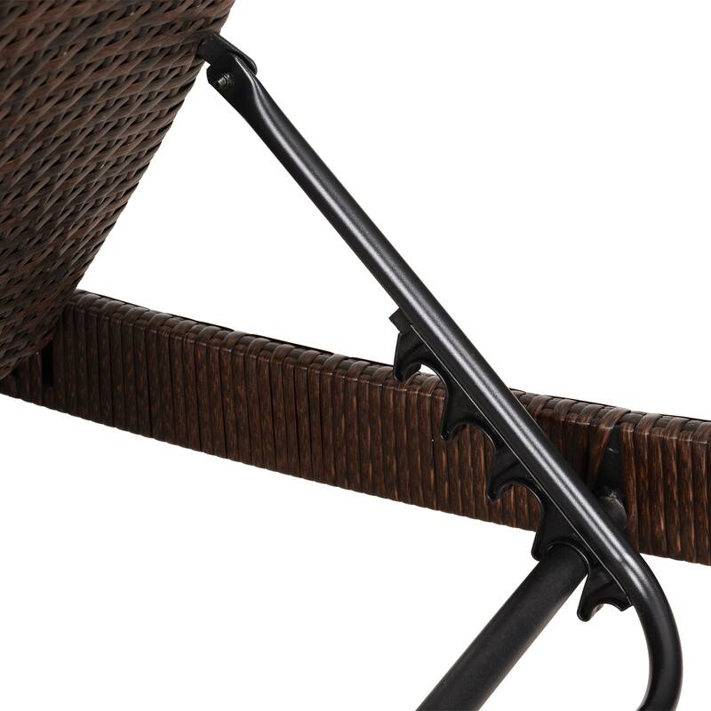 Outsunny 5 Position Adjustable Outdoor PE Rattan Wicker Chaise Patio Louge Chair