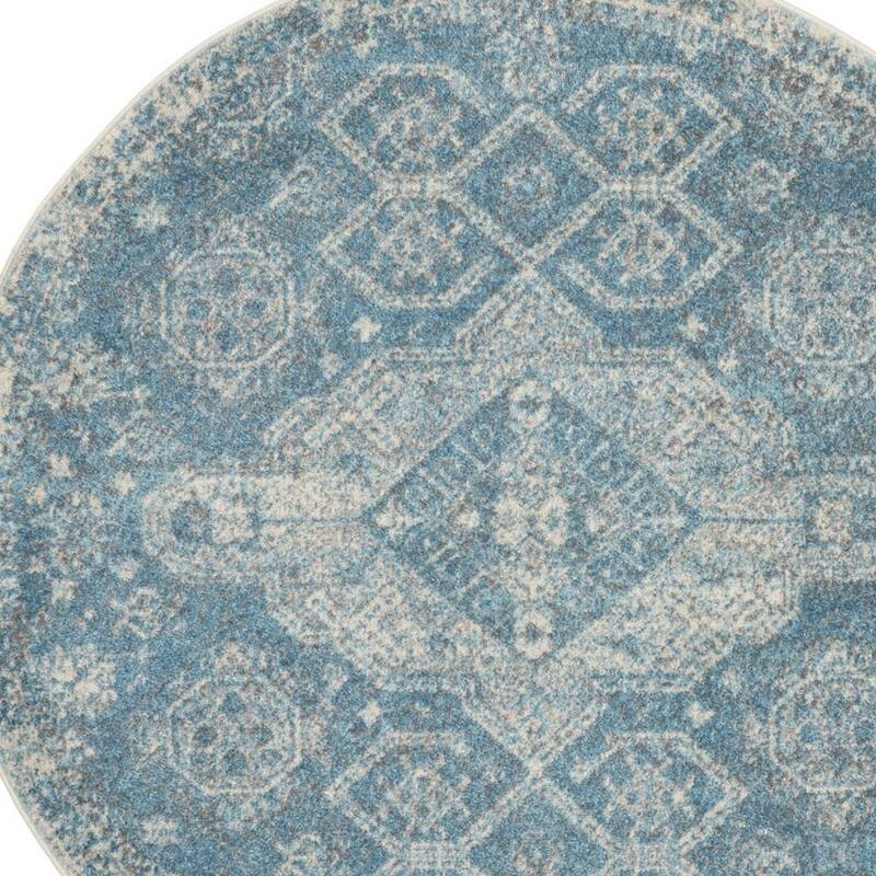 Power Loomed Distressed Geometric Stain Resistant Area Rug - 48' X '48' X '0.5