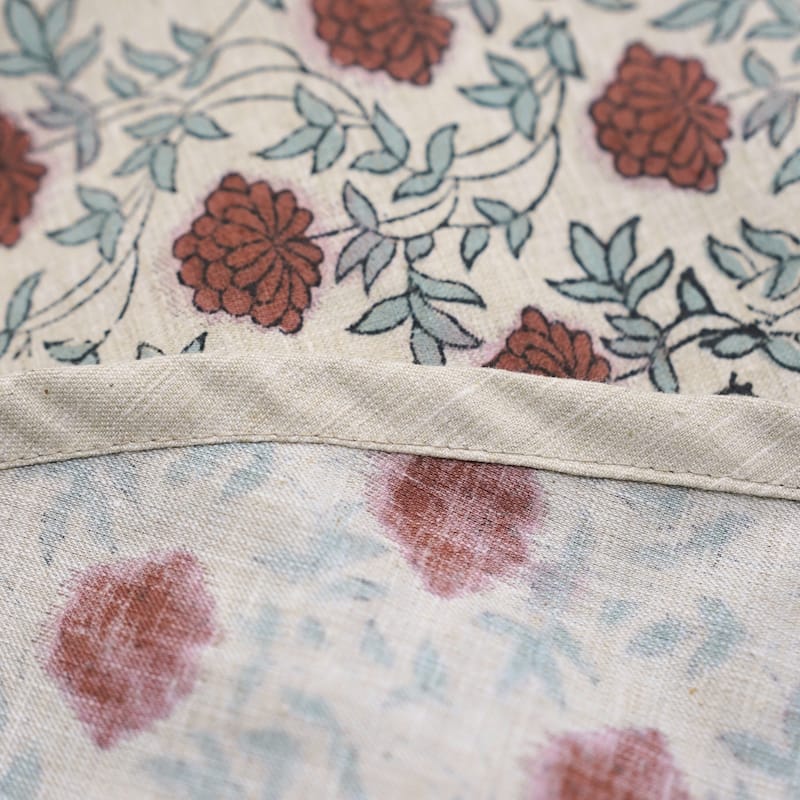 Fabdivine Block Print Linen Blend Home Decor Christmas Tree Skrit