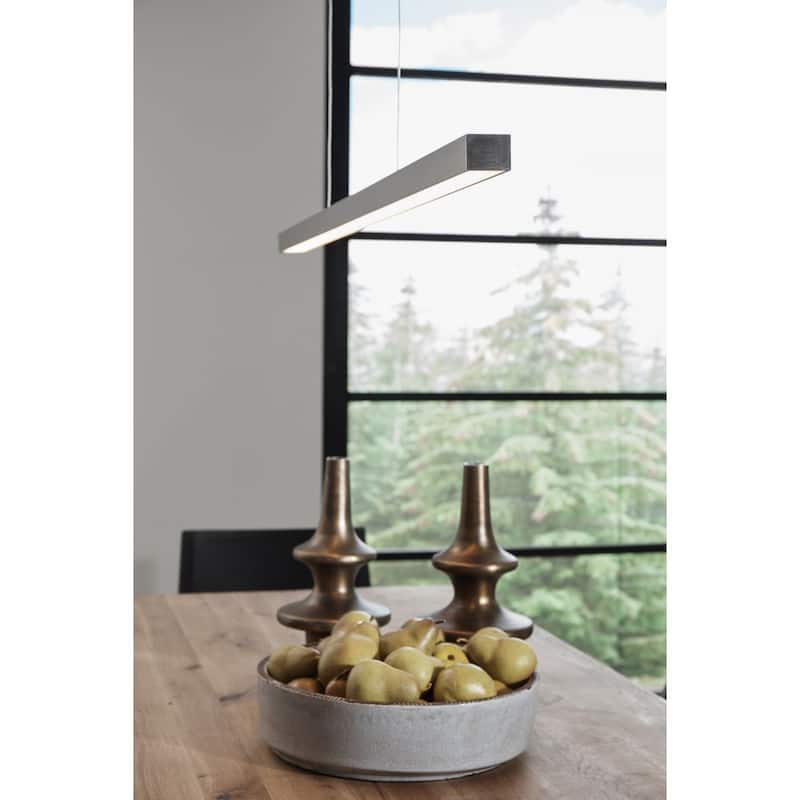 Planck LED Collection Brushed Nickel One-Light LED Pendant - 18.000" x 54.000" x 8.500"