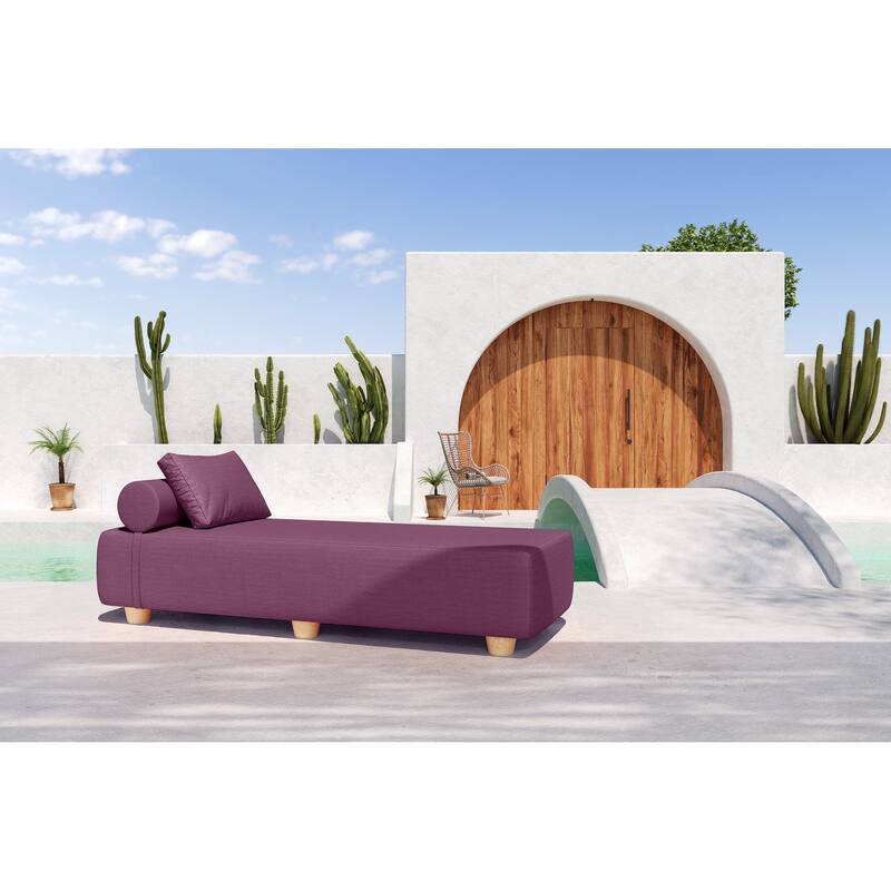 Jaxx Alvy Outdoor Sun Lounger - Luxurious Sunbed with Wood Feet Sunbrella