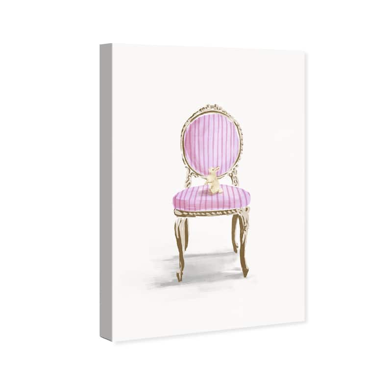 Wynwood Studio Canvas Animals Noble Cute Seat Pink and Modern & Contemporary Wall Art Canvas Print - Pink, Gold