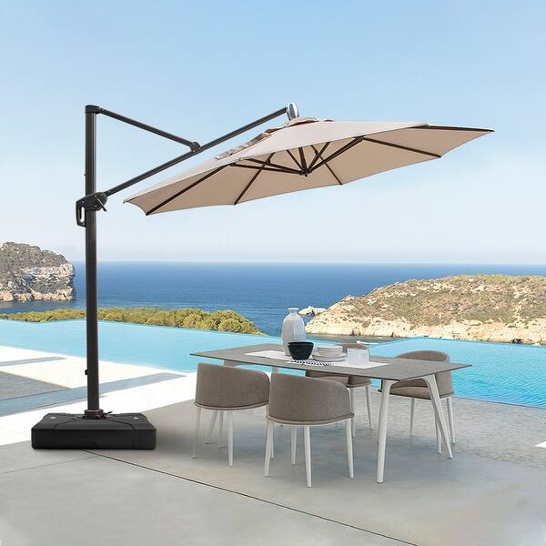 Shop Black Friday Deals On Crestlive Products 11 Foot Patio Hanging Offset Cantilever Umbrella Overstock 31633738