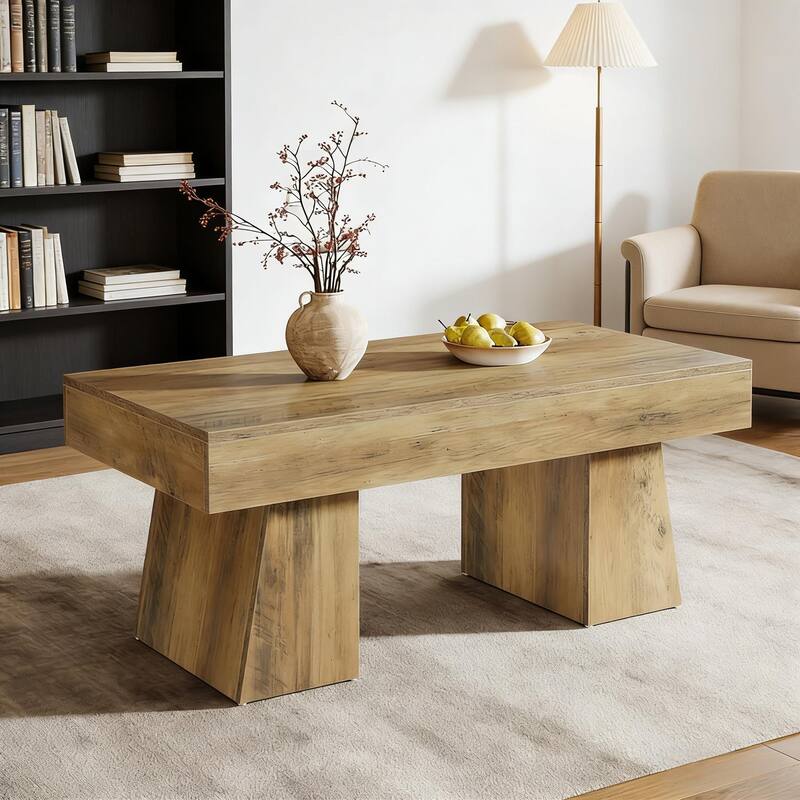 Wooden Dining Table, Rectangular Center Table, Spacious Coffee Table