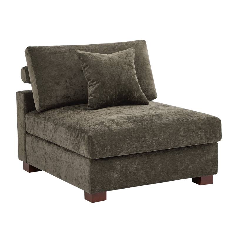 Modern Upholstered Chenille Modular Sectional Sofa with Pillow