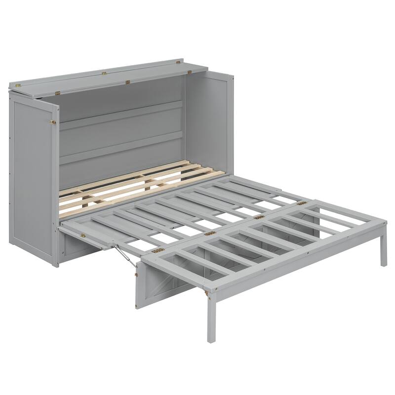 Queen Murphy Bed with Storage Drawers & USB Charging