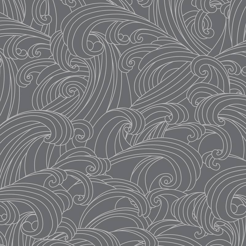 Veer Decor Big Wave Wallpaper - Grey