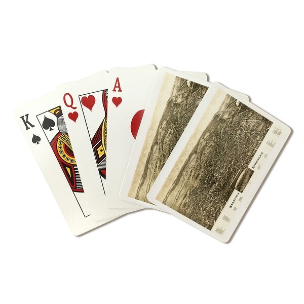Saratoga Springs, NY - (1888) - Panoramic Map (Poker Playing Cards Deck)