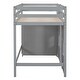 preview thumbnail 8 of 10, Wood Twin Size Loft Bed with Built-in Storage Wardrobe and 2 Windows