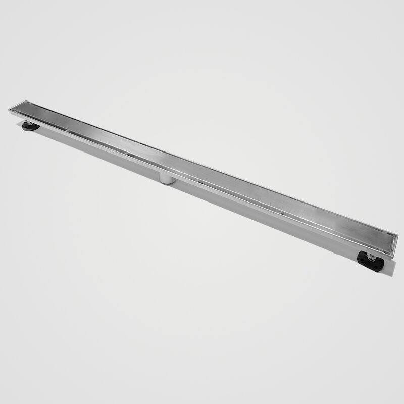 Oceanic Linear Shower Drain, Marine-grade 316 Stainless Steel, Tile-in with Hair Strainer - 47"x2 3/4"x7/8" - Satin
