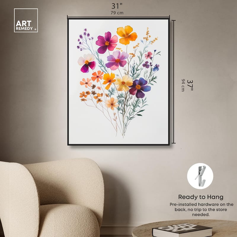 Watercolor Wildflower Canvas by Art Remedy