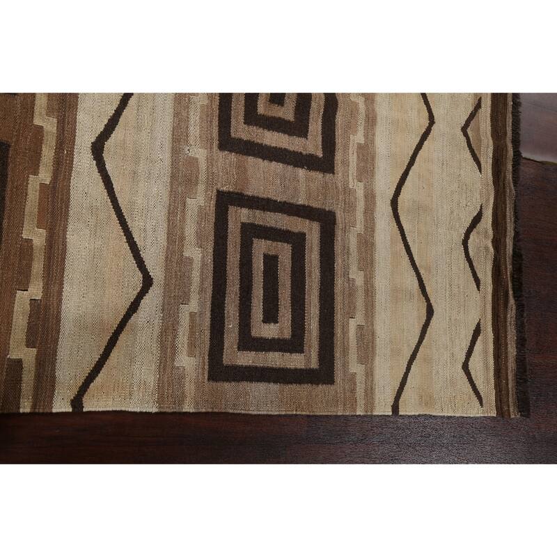 Kilim Natural Dye Geometric Tribal Oriental Area Rug Wool Flat-woven - 5'4" x 9'11"