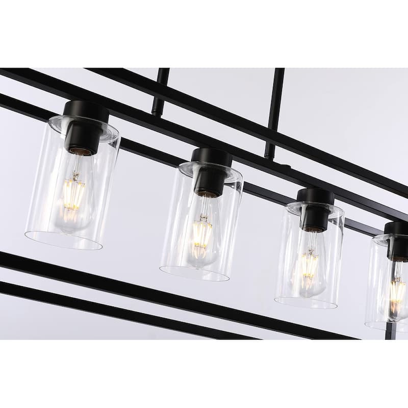 Luxury Industrial Chic Island/Linear Chandelier with Modern Farmhouse Style