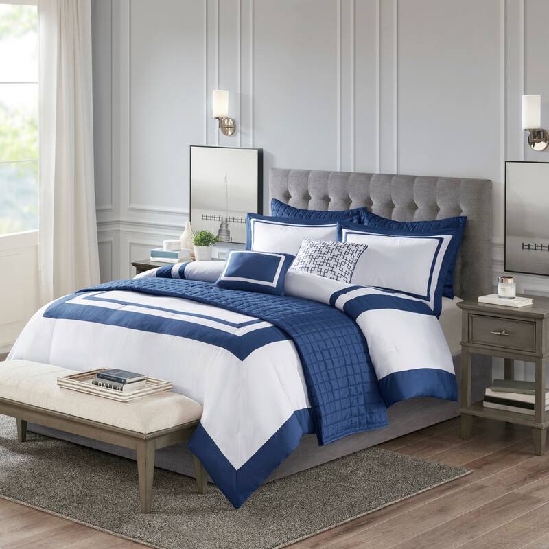 GDF Studio - Heritage 8-Piece Comforter and Quilt Set Collection with Decorative Pillows