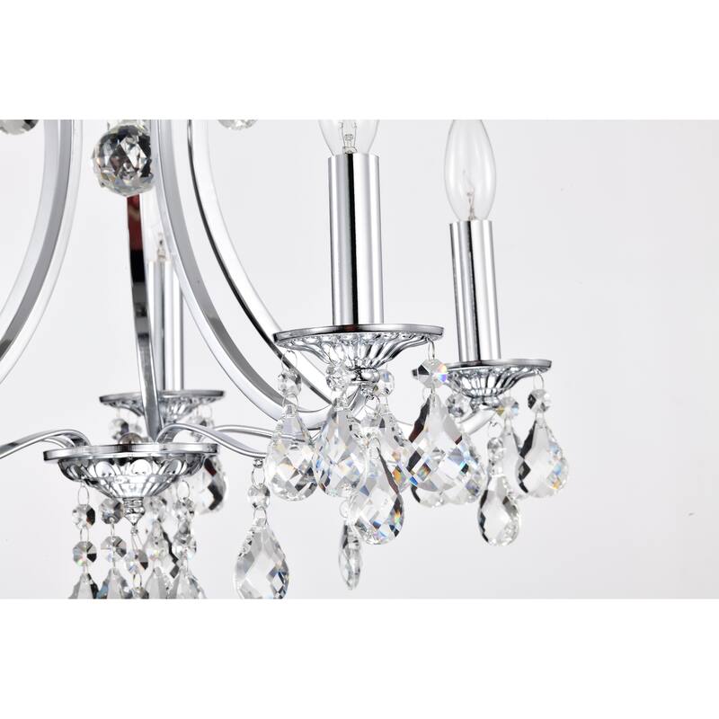 Chrome Finish 5-Light Candle Style Chandelier with Crystal Hanging