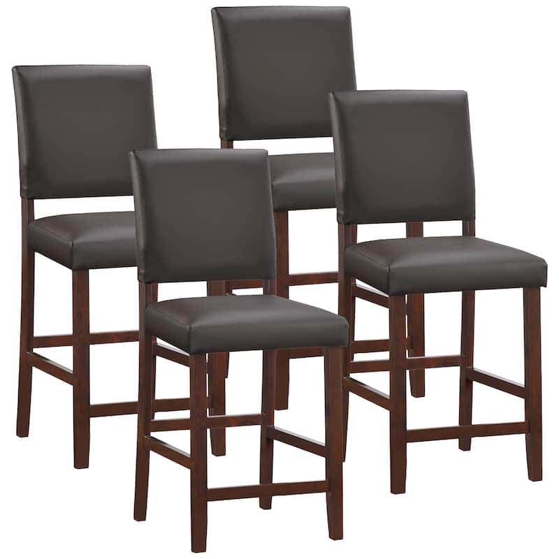 Leick Home Brax Upholstered Counter Height Barstool - Ebony - Counter Height - Set of 4