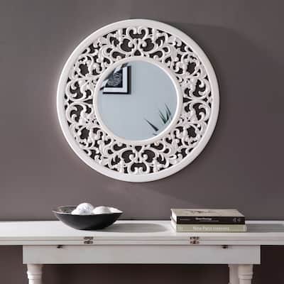 SEI Furniture Kenni Transitional White Wood Mirror
