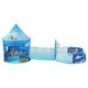preview thumbnail 4 of 10, Multi Color Kids Tent Tunnel Set, 3 Piece Polyester Playhouse with Ball Pit - 39.4” L x 50” H