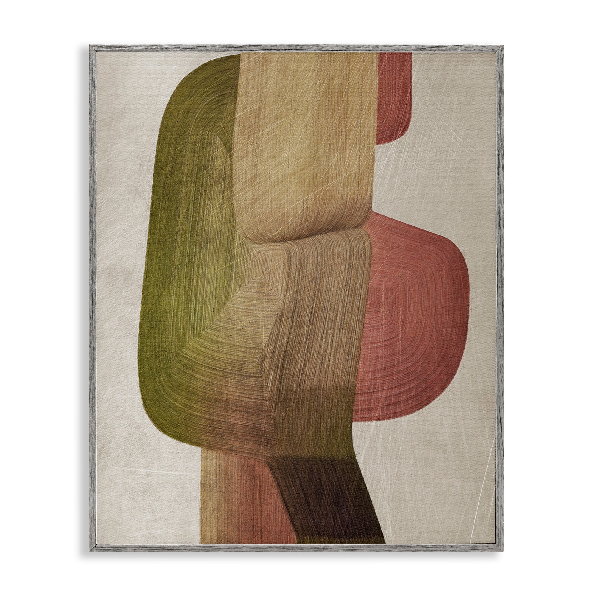 Stupell Contemporary Curved Metal Brush Framed Giclee Art Design By 1x