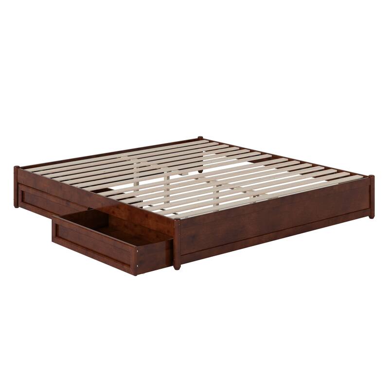 Barcelona Panel Platform Bed with Storage Drawers