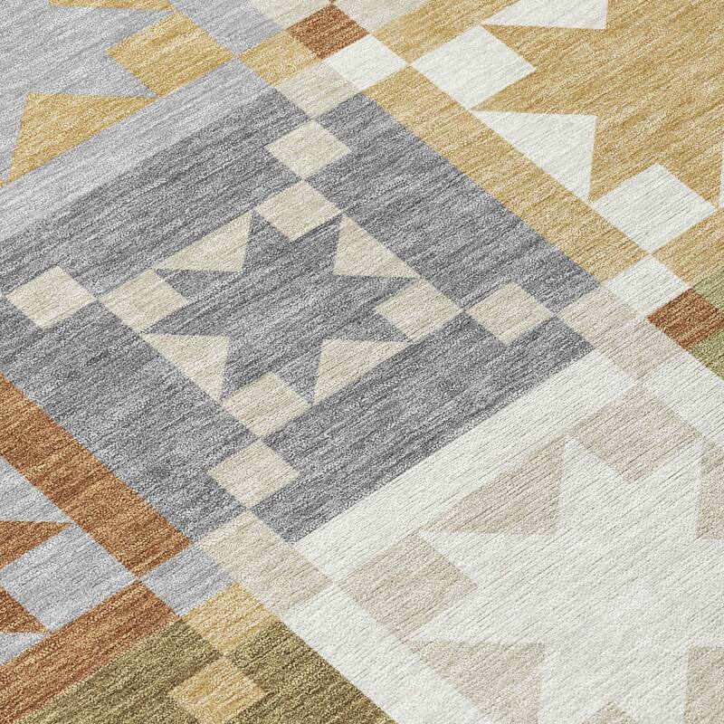 Machine Washable Indoor/ Outdoor Modern Newton Chantille Rug