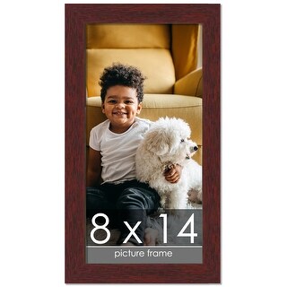 8x14 Traditional Mahogany Complete Wood Picture Frame with UV Acrylic ...