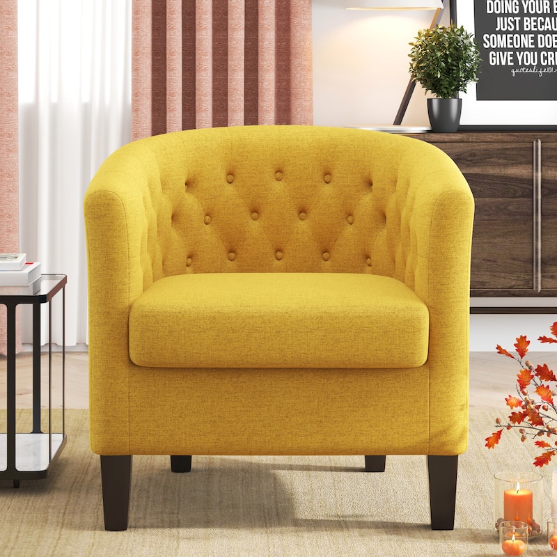 Corvus Oxonia Tufted Fabric Upholstered Club Chair