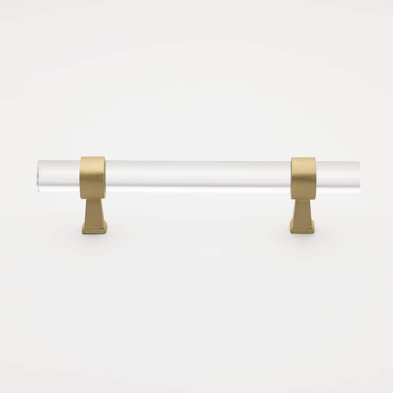 GlideRite 3.75-inch Clear Acrylic Cabinet Pulls Satin Gold (Set of 10)