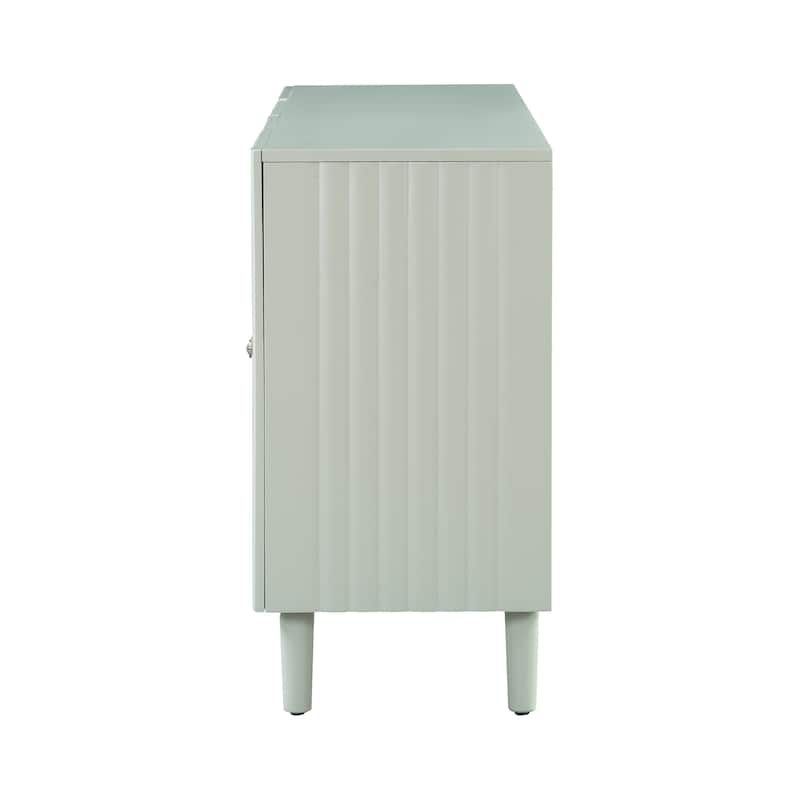 Four-Door Sideboard , Cylindrical Legs, and Sleek Metal Handles, Adjustable, Suitable for Study, Entryway and Living Room